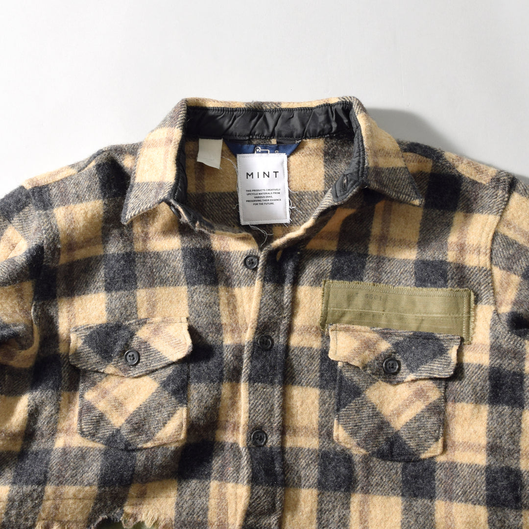 MINT UPCYCLED  Rebuild 80s~ Wool Check Shirts