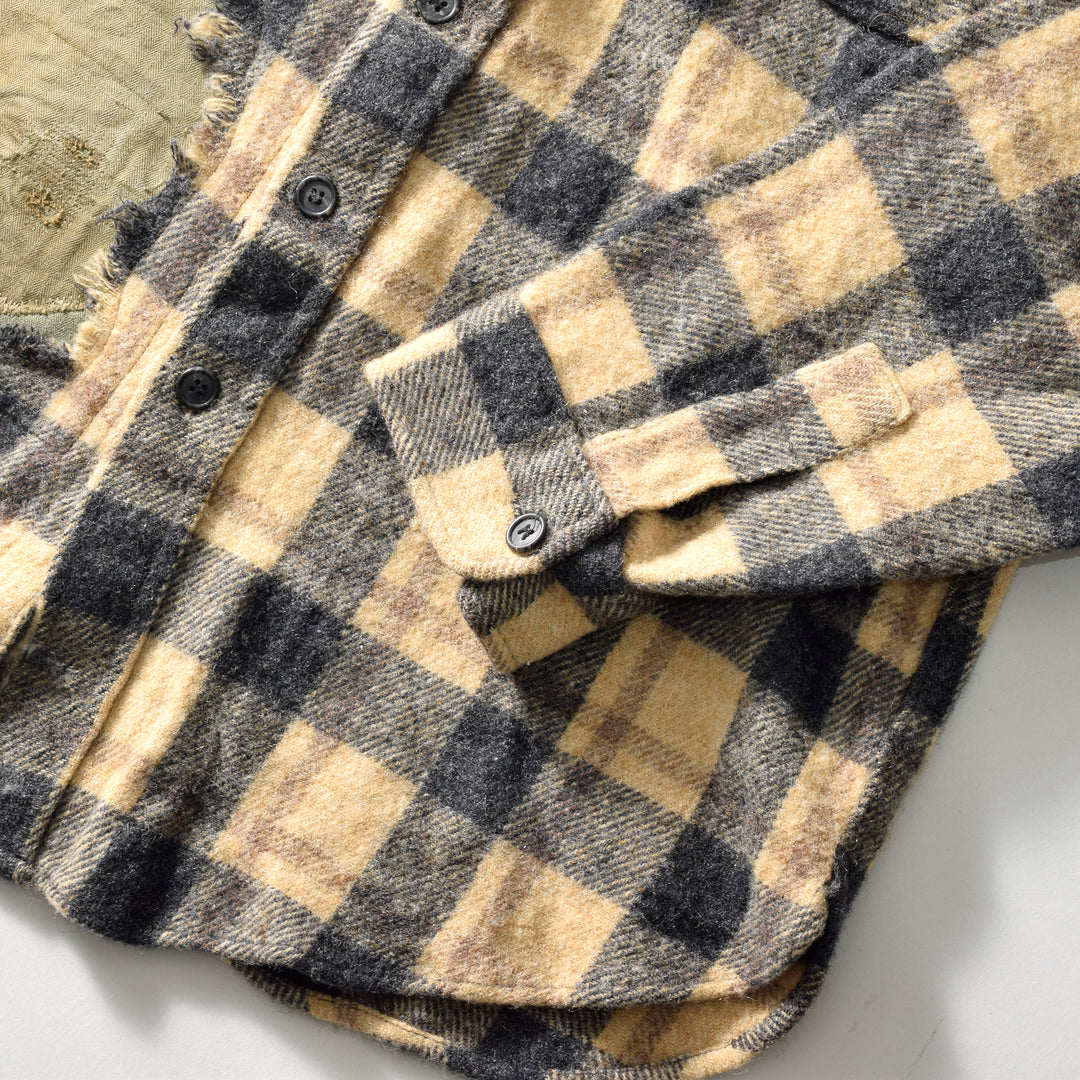 MINT UPCYCLED  Rebuild 80s~ Wool Check Shirts